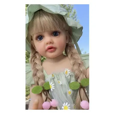 (green, 55cm) Npk 55cm Baby Doll Girl Reborn Princess Soft Full Body Silicone Bath Doll