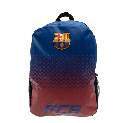 (blue,red, One Size) Fc Barcelona Fade Design Backpack With Mesh Side Pockets