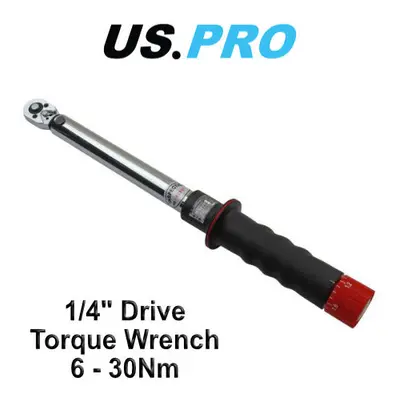 US PRO Tools 1/4dr Click Torque Ratchet Wrench - 30Nm