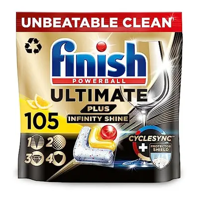 Finish Ultimate Plus Infinity Shine Dishwasher Tablets bulk | Scent : Lemon | Size: Total Dishwa