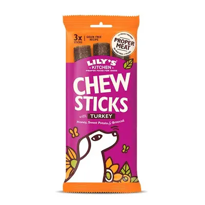 Chew Sticks with Turkey - Grain Free Natural Dental Dog Treats (10 Packs of Chews)