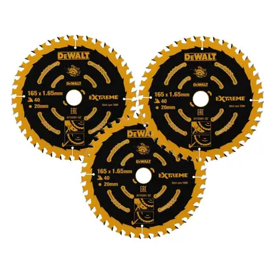 3x Dewalt DT10301 Circular Saw Blade x 20mm x40 Tooth Extreme Framing DWE550