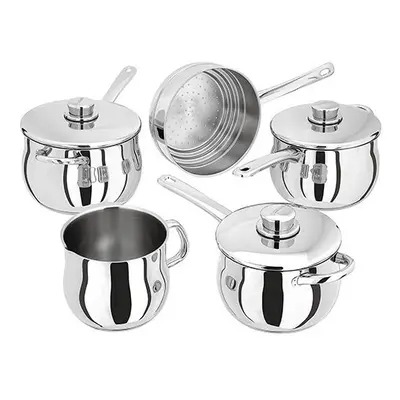 Stellar S1F5B Deep Saucepan Set, Stainless Steel