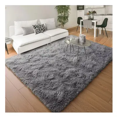 (Grey, x 230cm (5ft 3" x 7ft 6")) Thick Shaggy Non Slip Rugs Living Room Area Rugs Hallway Runne