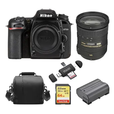 NIKON D7500+AF-S 18-200MM ED VR II DX+64Gcard+Bag+EN-EL15A+Card Reader