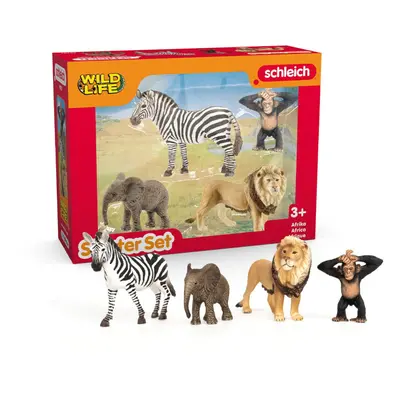 Schleich Wild Life Africa Starter Set - 4-Piece Wildlife Animal Set for Ages 3+ Featuring Zebra 