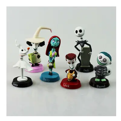 6pcs/set Nightmare Before Christmas Jack Skellington Figures Figurines Toy