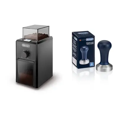 De'Longhi, Coffee Grinder KG79, Black & DLSC058 Coffee Tamper, Stainless Steel