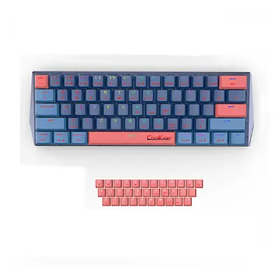 (Blue Two, Brown Switch) Triple Mode Gaming mechanical keyboard Low-Shaft Profile RGB Wireless B