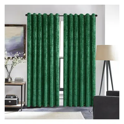 (Green Emerald, 90" x 90" (228 x 228)cm) Velvet Curtain Pair Thermal Insulated Curtains with Tie