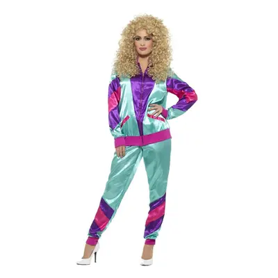 (M, Purple/Blue/Pink) Smiffys Womens/Ladies Height Of Fashion 80s Shell Suit Costume Set