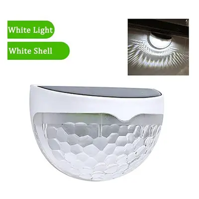 (White Shell-White 10PC) 10pc Solar Outdoor Wall Lamp Courtyard Garden Fence Lamp Outdoor Railin