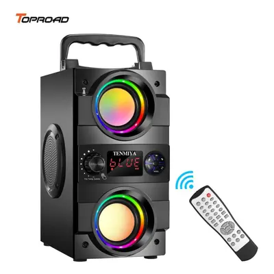 (black) Toproad Portable Bluetooth Speakers 40w Wireless Boombox Bass Subwoofer Sound Box Suppor