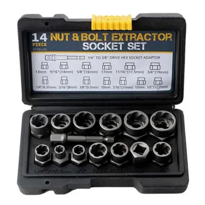 14pcs Nut Removal Tools High Hardness Damaged Bolt Nut Screw Extractor Kit Workshop