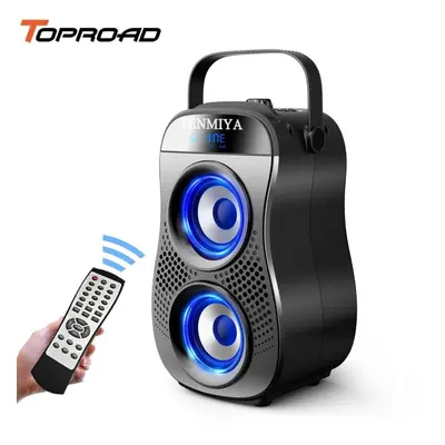 (black) Toproad Bluetooth Speaker Portable 30w Big Power Stereo Bass Wireless Speakers With Ligh