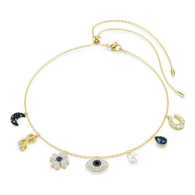 Symbolica Gold-tone Plated Blue Moon Evil Eye Horse Shoe Choker