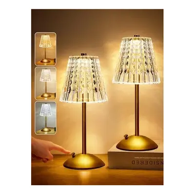 (Crystal Table Lamp-2 Pack) Touch lamp bedside lamp kit combination of 2, 10-way bedroom lamp ca