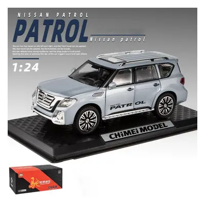 (silver, 22*8.7*8.2cm) 1/24 Scale Nissan Patrol Diecast Alloy Car Model Off-road Vehicle Large S