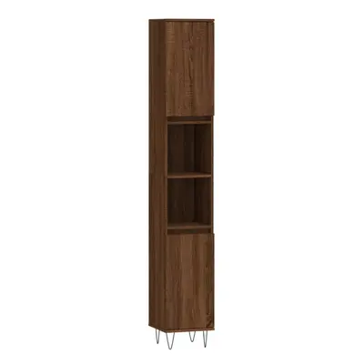 (brown oak) vidaXL Bathroom Cabinet Vanity Unit Storage Cabinet Cupboard Engineered Wood