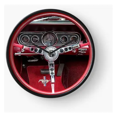 (Red Steering Wheel=596) Wall Clock Inch Funny Mantel & Tabletop Art Decor for Home Bedroom Offi