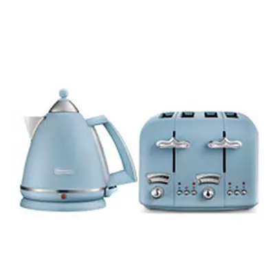 Delonghi Argento Flora Jug Kettle And Slice Toaster - Blue