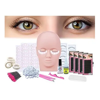 Lash Eyelash Extension Kit, Professional Mannequin Head Training For Beginners Eyelashes Extensi