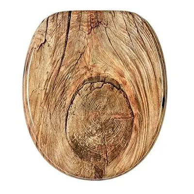 Toilet Seat | High-Quality Surface | Stable Hinges | Easy to Mount | Rustic