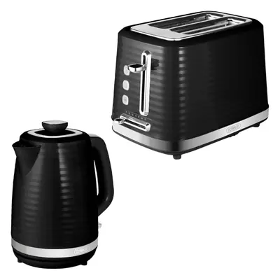 Tower Saturn Kettle & Slice Toaster Kitchen Set (Black)