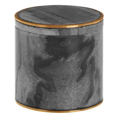 Premier Housewares Grey Marble Brass Storage Pot/ Pots Storage Box With Lid Bathroom Storage Con