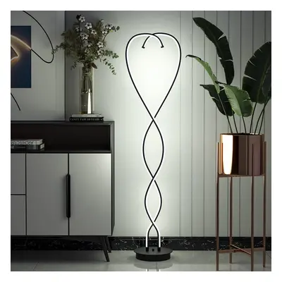 (Black) Decorative Swirling LED Floor Lamp Living Room Standing Light