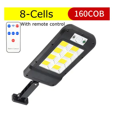 (8-Cells 160COB) 120/128/150/160 LED/COB Solar Street Light PIR Motion Sensor Security Wall Lamp