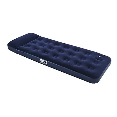 Airbed Quick Inflation Outdoor Camping Air Mattress with Built-In Foot Pump, Blue, Single