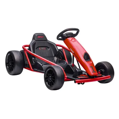 HOMCOM 24V Electric Go Kart for Kids with Music, Horn Honking, Slow Start