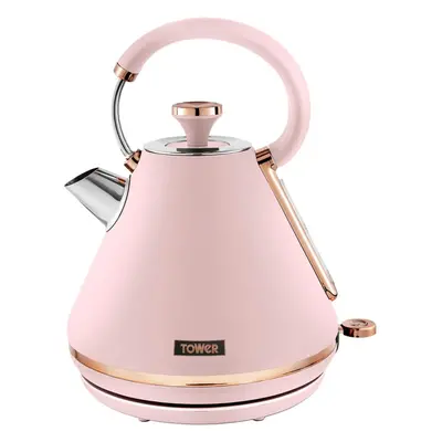 (Marshmallow Pink and Rose Gold) Pyramid Electric Kettle with Rapid Boil, Removable Filter, Mars