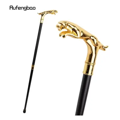 (as the picture) Gold Luxury Leopard With Tail Fashion Walking Stick For Party Decorative Walkin