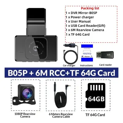 E-ace 3.0 Inch Car Dvr Wifi Dashcam Gps Fhd 1080p Dash Camera Video Recorder With Rear View Came