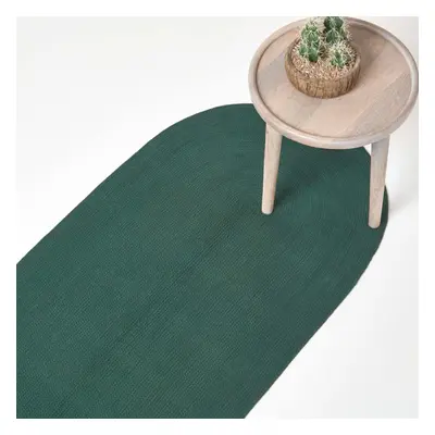 (66 x cm, Forest Green) Handmade Woven Braided Rug