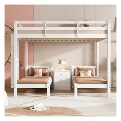 Triple Bunk Beds with Side Ladder for Children and Teens, Cot bed