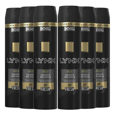 Lynx 48H Fresh Deodorant Body Spray, Gold, Pack, 250ml