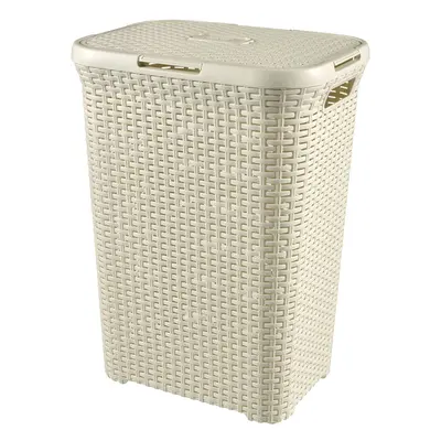 Curver Style Laundry Storage Hamper, Vintage White, Litre