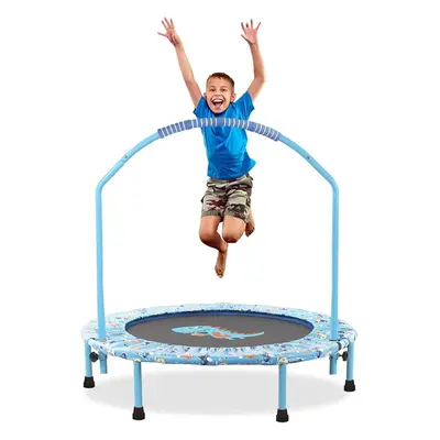 (Blue) 38'' Kids Trampoline Mini Foldable Fitness Trampoline