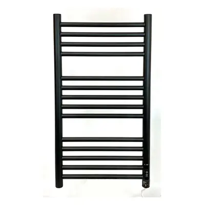 (400mm) Belfast Black Dry Electric Stainless Steel Towel Rails - 720mm High