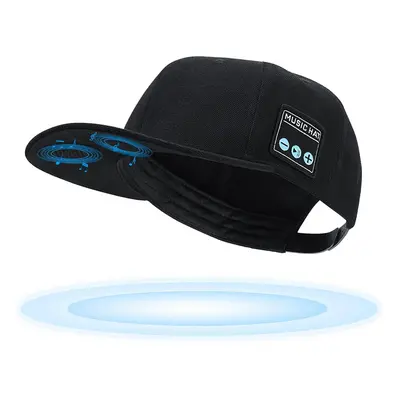 (Black) Bluetooth Hat Wireless Smart Baseball Cap With Hd Stereo Speaker For Outdoor