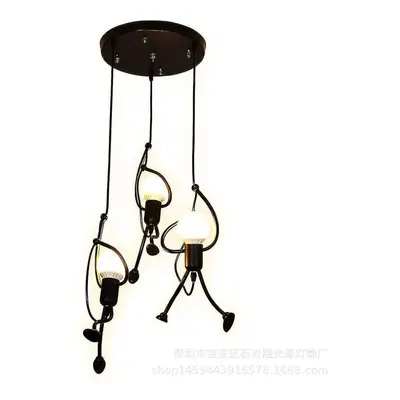 Living Room Chandelier E27 Iron People Children's Bedroom Chandelier, Creative Cartoon Living Ro