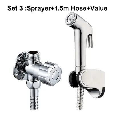 (Set 3) 3PCS/SET Handheld Toilet Bidet Douche Sprayer Shower Hose Bracket Bathroom