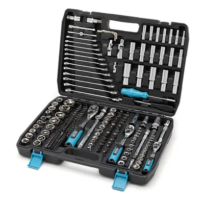 216 Pcs Socket Set 1/2" 3/8" 1/4" Ratchet Spanners Large Tool Kit