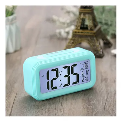 (Blue) Digital LED Display Alarm Clock Backlight Thermometer with Snooze Function