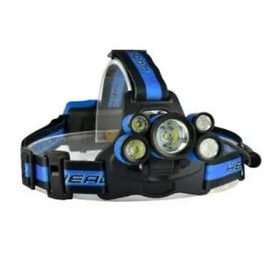 (Blue) 1700LM Telescopic Zoom USB Rechargeable Modes Headlamp with SOS Help Whistle