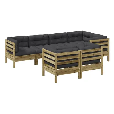 vidaXL Garden Sofa Set Piece with Cushions Corner Sofa Impregnated Wood Pine