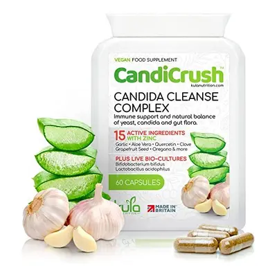 CandiCrush Thrush Treatment - Vegan Thrush Tablet Capsules - Candida Treatment Complex with Lact